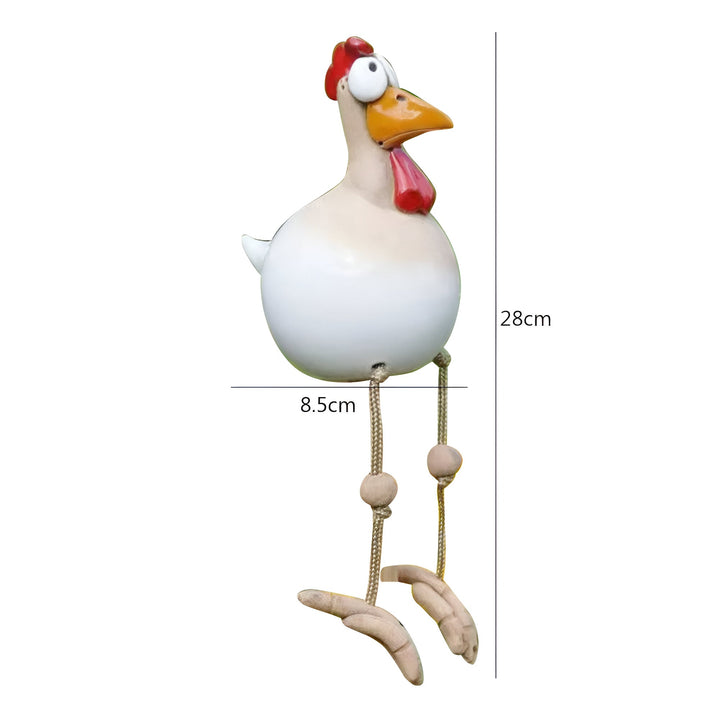 Storögd Kycklingstaty - Väderbeständig Resin Konst - Höna Trädgårdsstaty