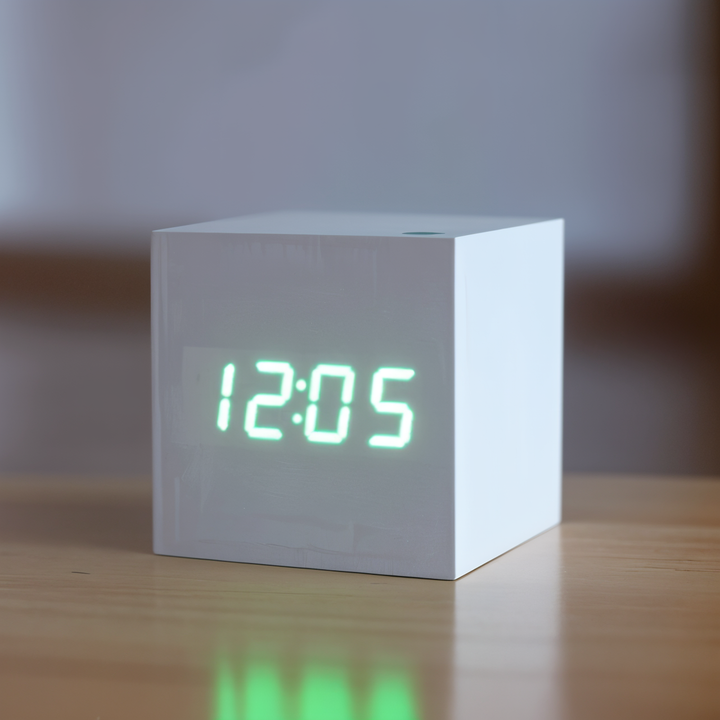 Digital LED Klocka - Kub Klocka - Trä Klocka