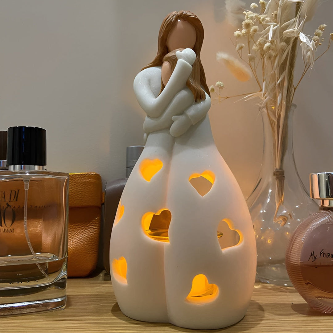Omfamna Mor Dotter Figur Fladdrande Ljuslykta - LoveGlow