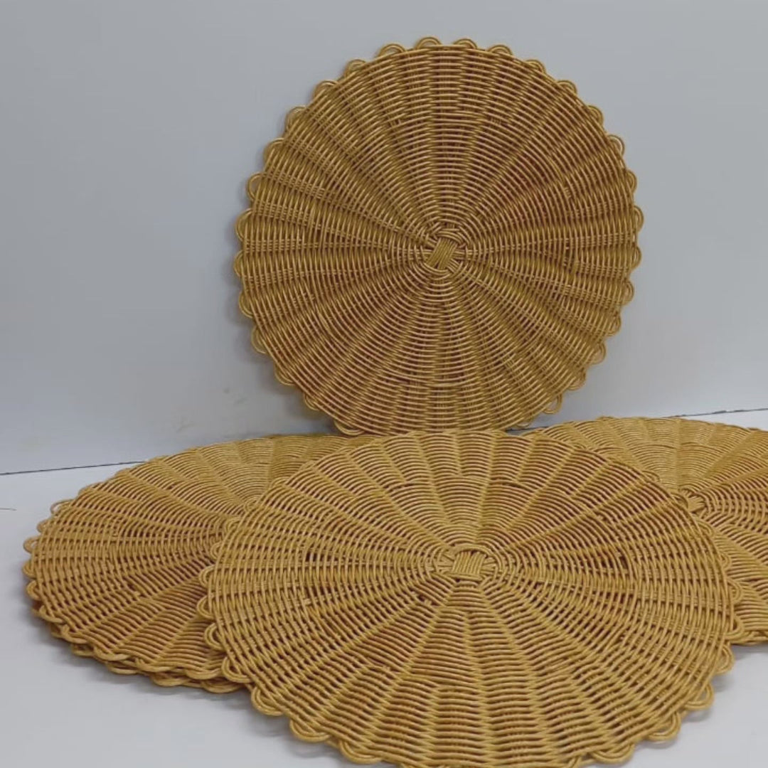 6-delars Set Tjockare Rattan Bord Set