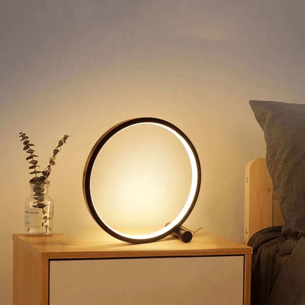 Halo Glo Lampa – minimalistisk dimbar rund LED-bordslampa
