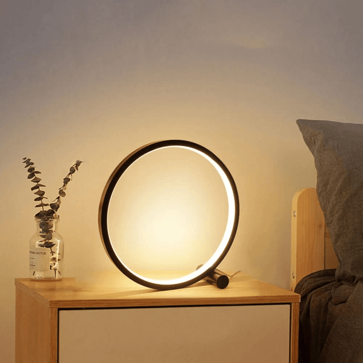 Halo Glo Lampa – minimalistisk dimbar rund LED-bordslampa