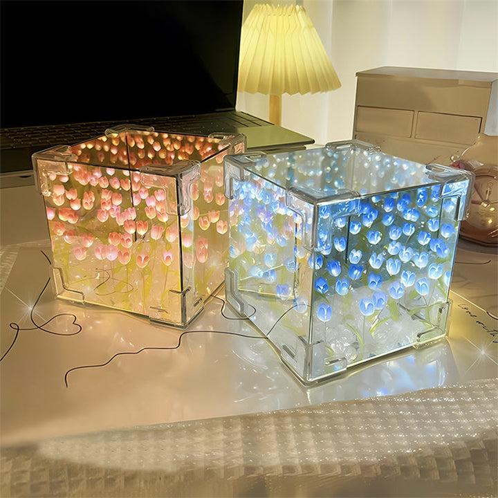 Belyst Tulpan Elegans Spegel Lampa