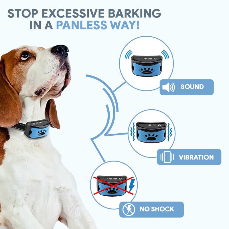 Intelligent anti-bark hundhalsband med ljudvågsteknologi och justerbar passform