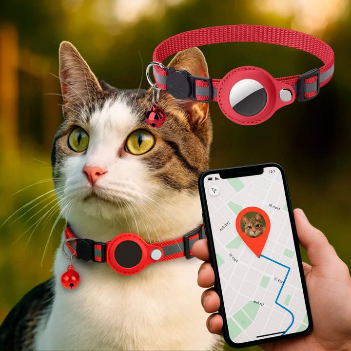 GPS-halsband för katter med reflekterande design