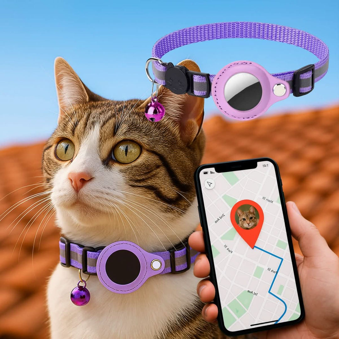 GPS-halsband för katter med reflekterande design