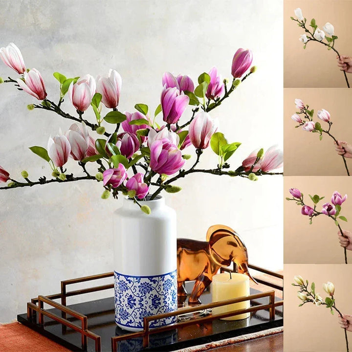 Livaktiga konstgjorda magnoliagrenar