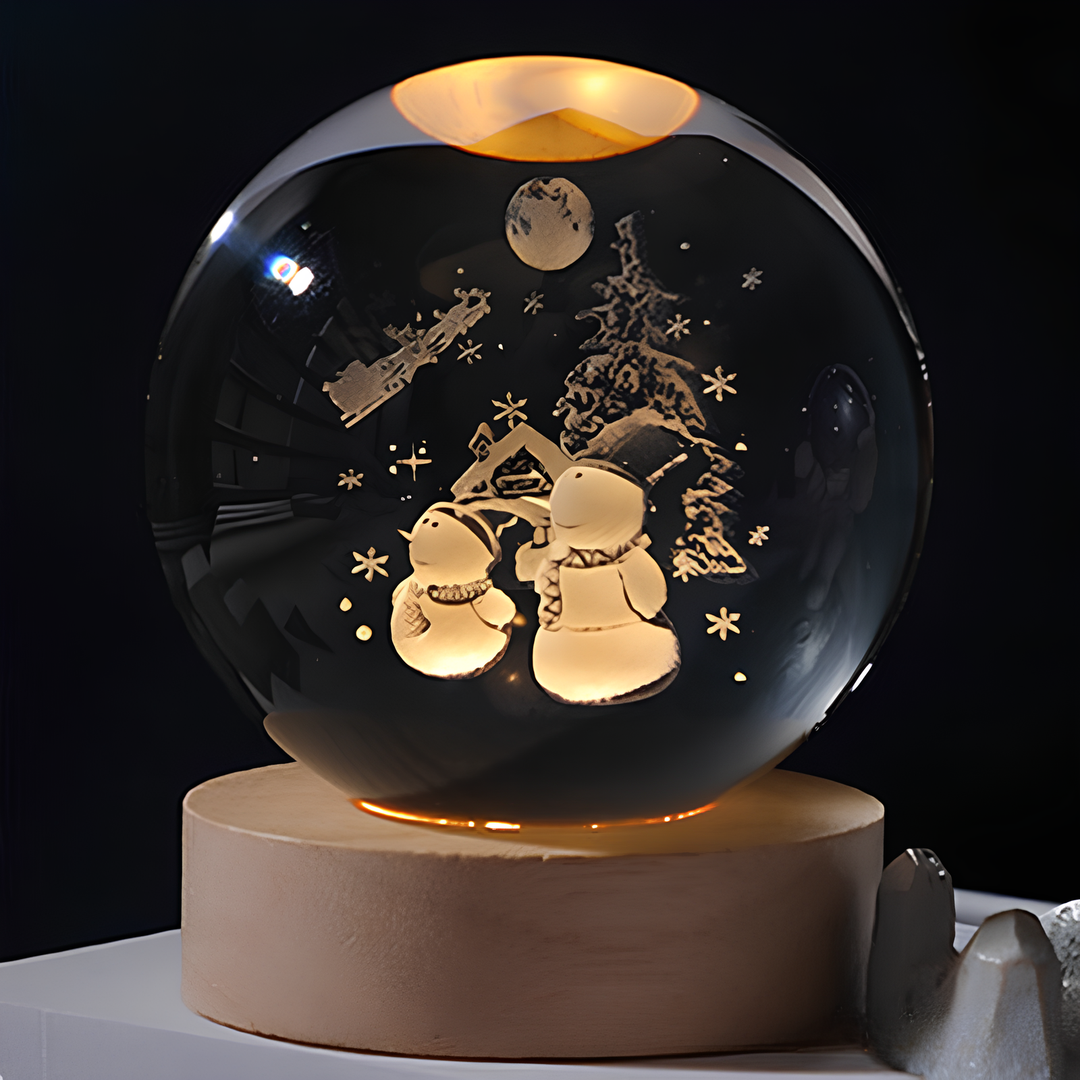 Luminös Kristallkula LED Nattlampa Dekor