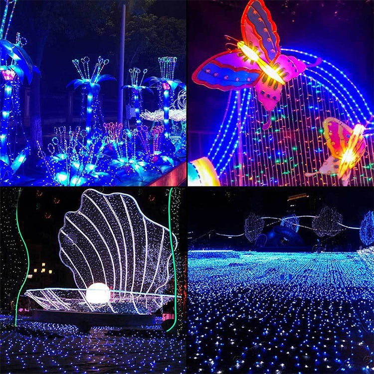 200 LED Ute Vattentåliga Julfestival Dekoration Sol Lampor Ljus, Längd: 22m (Blå)