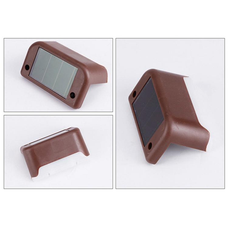 12 PCS Solenergi LED Utomhus Steglampa IP65 Vattentålig Trädgårdslampa, Varm Vit Ljus (Brun)