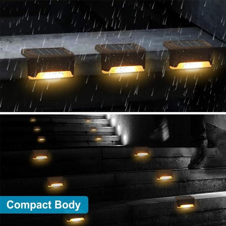 12 PCS Solenergi LED Utomhus Steglampa IP65 Vattentålig Trädgårdslampa, Varm Vit Ljus (Brun)