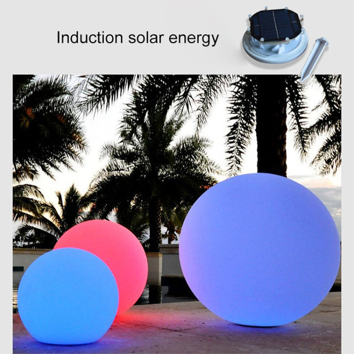LEH-42321 40cm Rund Solar Lamp, Flytande Trädgårdsfärgändrande LED-lampa med 0.7W Monokristallint Kisel Solpanel &amp; Fjärrkontroll (Vit)