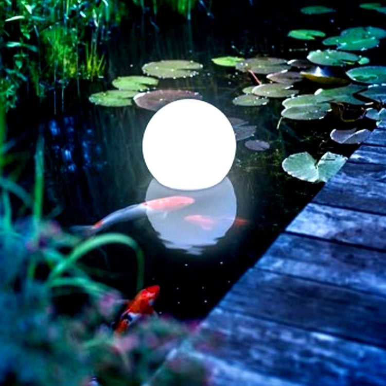LEH-42321 40cm Rund Solar Lamp, Flytande Trädgårdsfärgändrande LED-lampa med 0.7W Monokristallint Kisel Solpanel &amp; Fjärrkontroll (Vit)