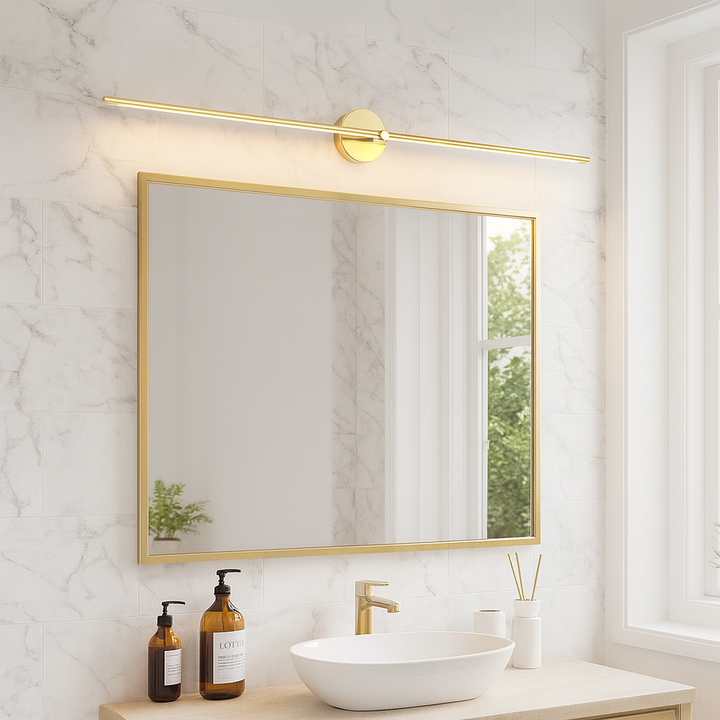 LED Badrumsspegel Vägglampa – Minimalistisk Väggsconces med Varmt Ljus, Aluminium 70/100/130 cm