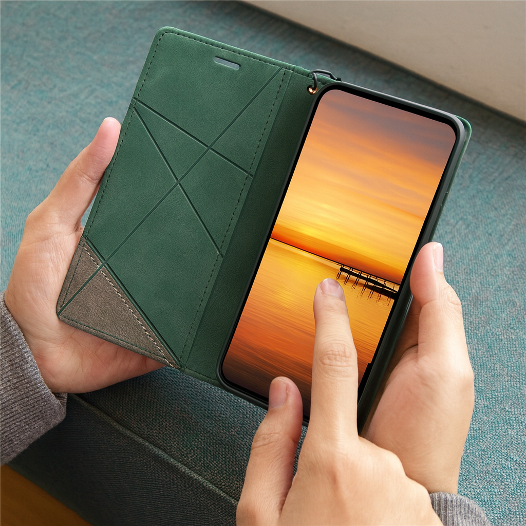 Läderplånbok Flip Telefonfodral