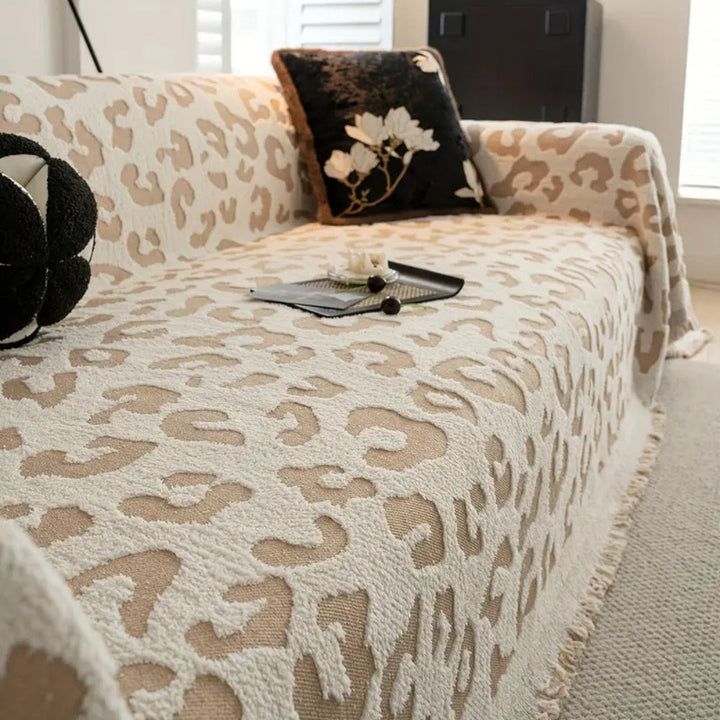 Leopardmönstrad bohemisk sofföverdrag