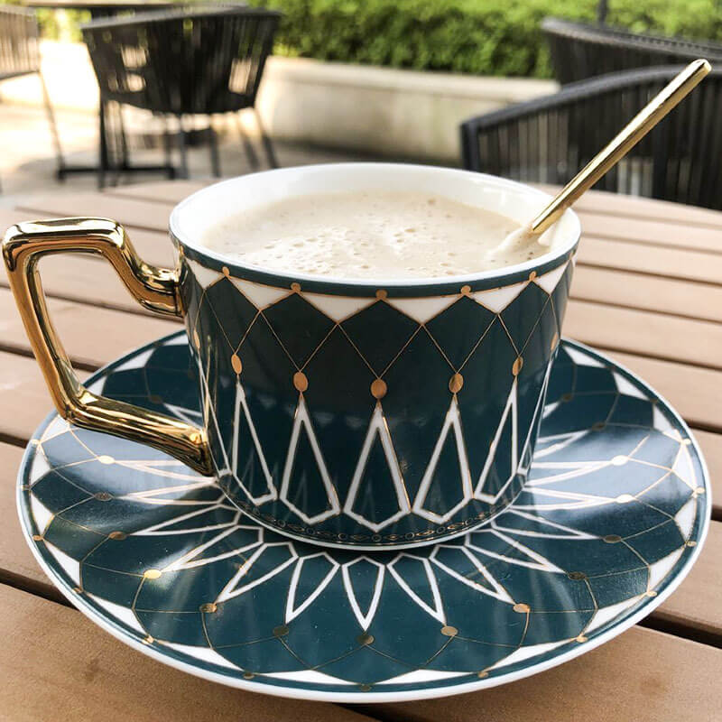 Kvadratisk Retro-Mönster Kaffe Mug