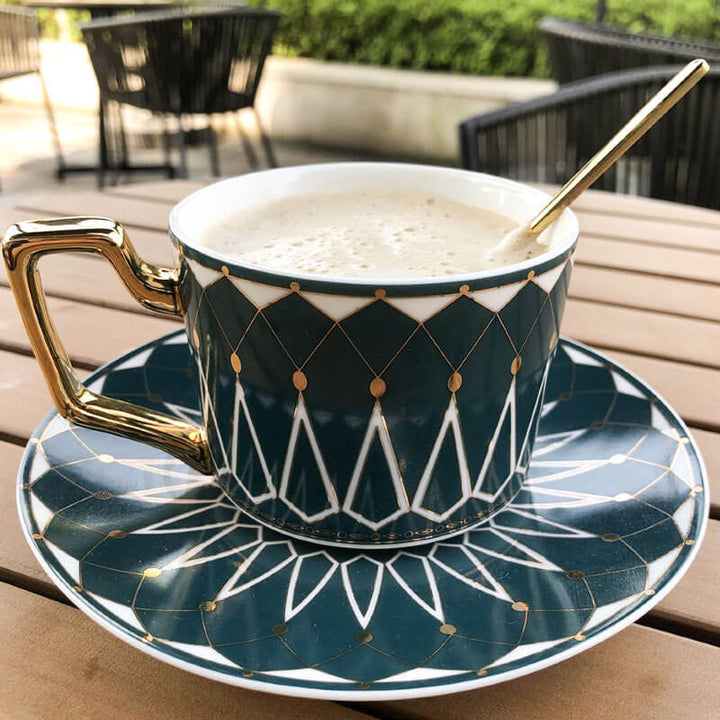 Kvadratisk Retro-Mönster Kaffe Mug