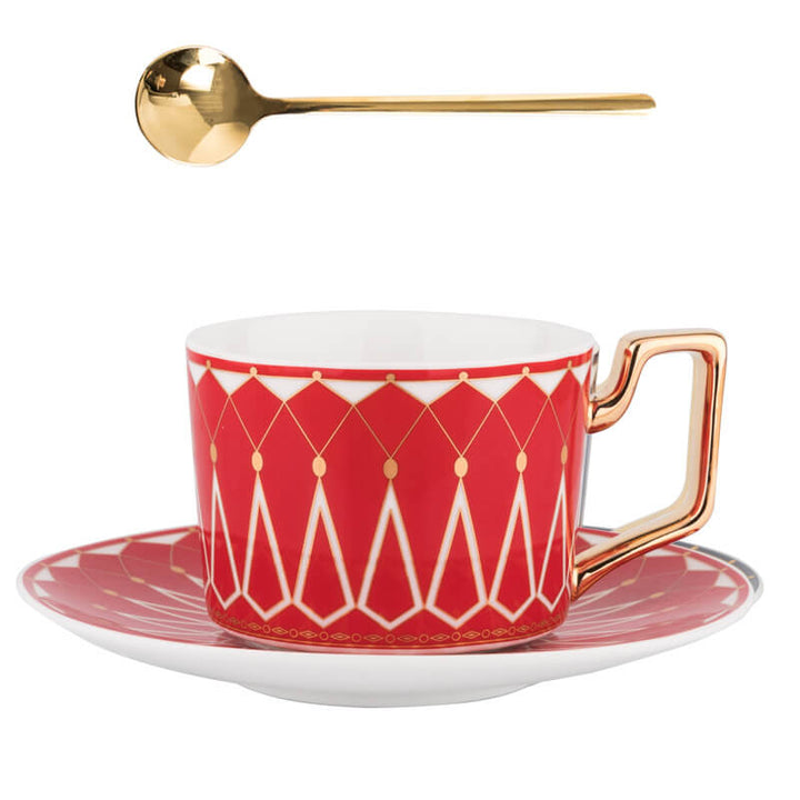 Kvadratisk Retro-Mönster Kaffe Mug