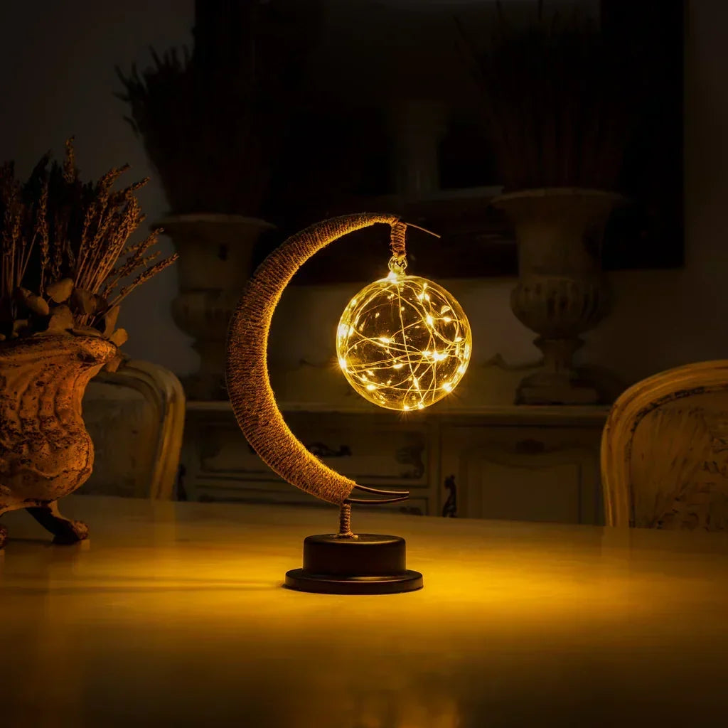 LED Lunar Lamp - Förhäxad Månljus Nattlampa för Sovrum, Barnrum &amp; Heminredning