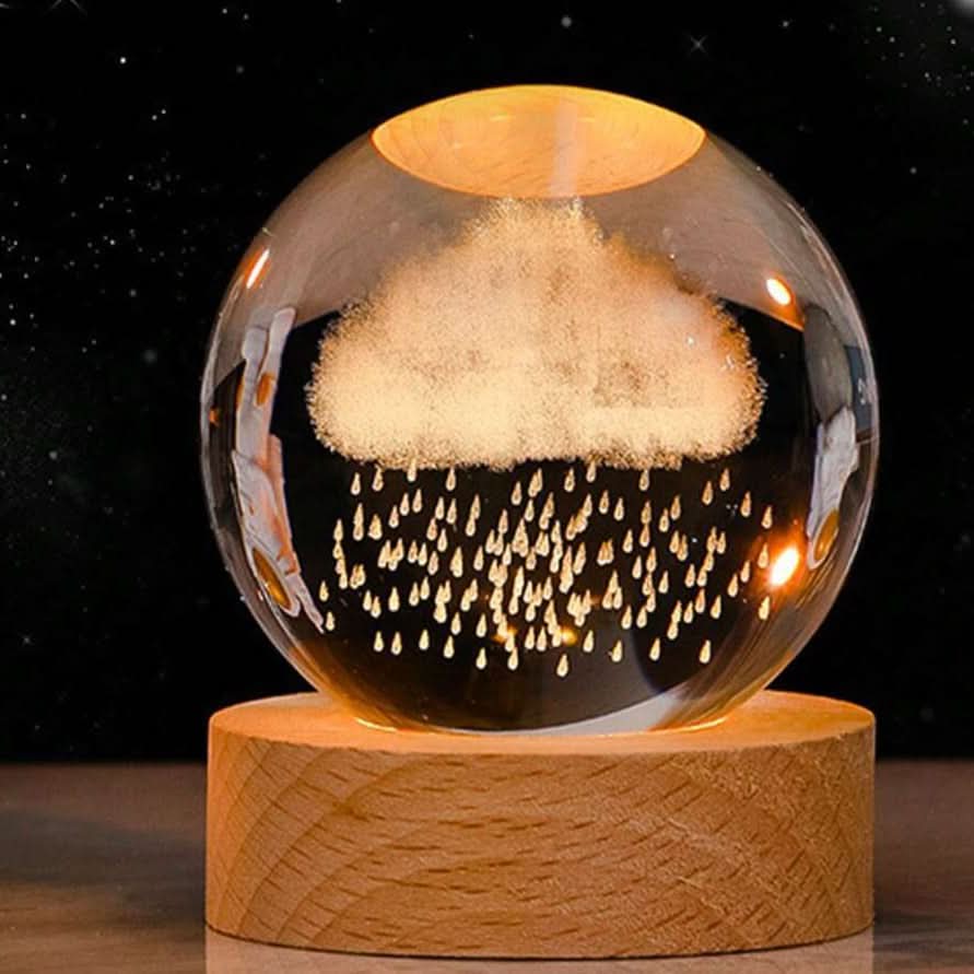 Luminös Kristallkula LED Nattlampa Dekor