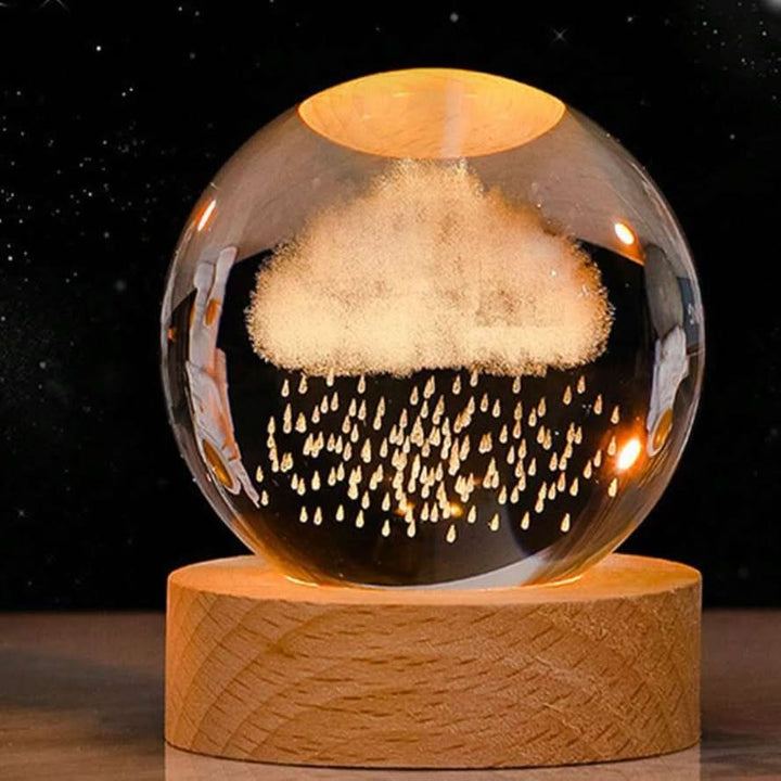 Luminös Kristallkula LED Nattlampa Dekor