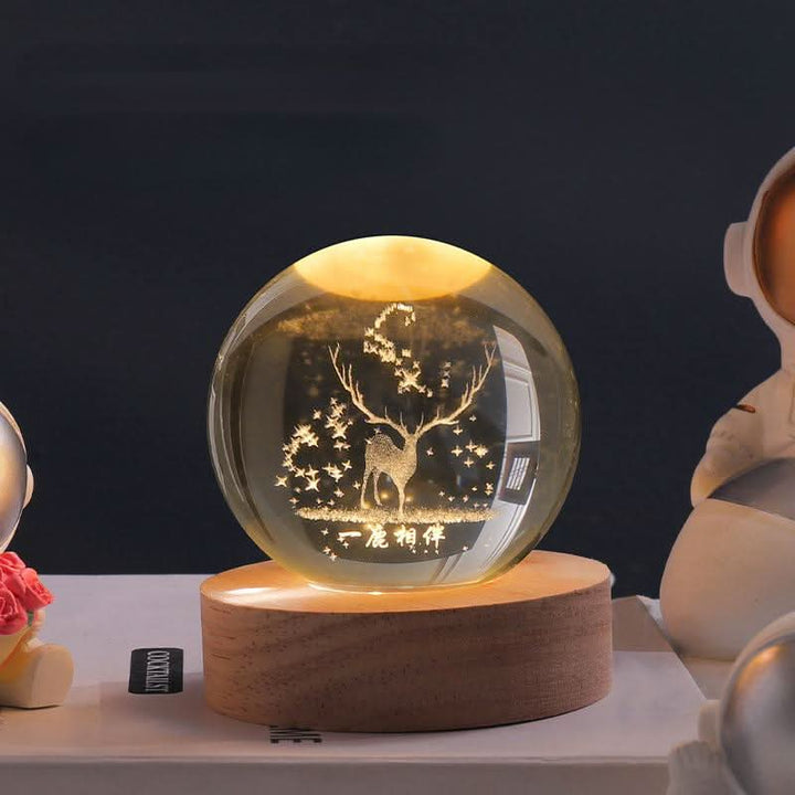 Luminös Kristallkula LED Nattlampa Dekor