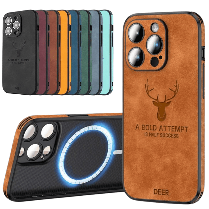 Läder iPhone-fodral med stötabsorbering och elegant design