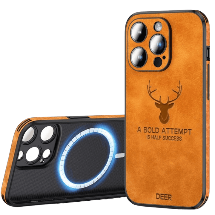Läder iPhone-fodral med stötabsorbering och elegant design