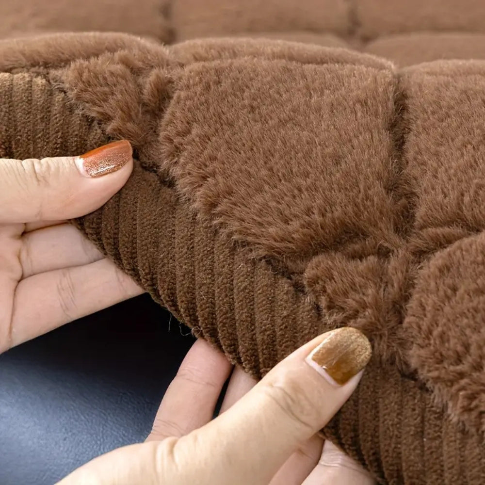 Lyxig Plush Diamond Stitched Sofföverdrag