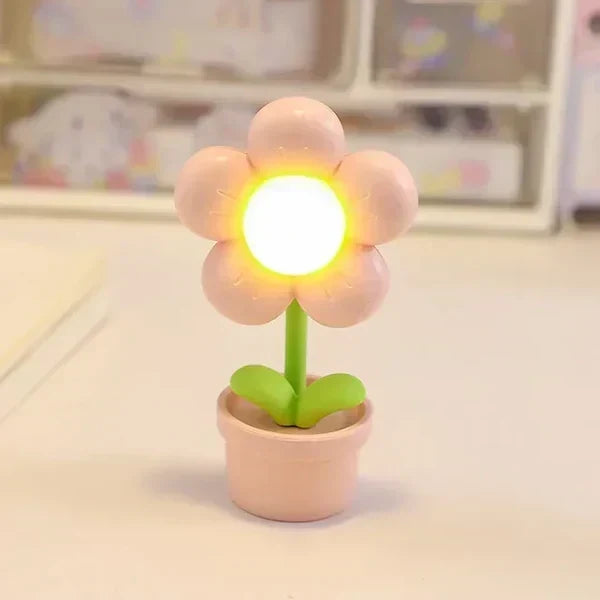 Söt Blomma Nattlampa för Barn – LED Bordslampa i Blomdesign för Barnrummet