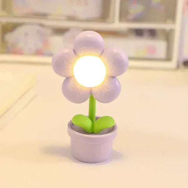 Söt Blomma Nattlampa för Barn – LED Bordslampa i Blomdesign för Barnrummet