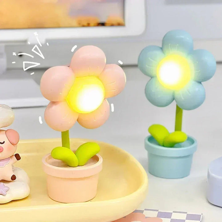 Söt Blomma Nattlampa för Barn – LED Bordslampa i Blomdesign för Barnrummet