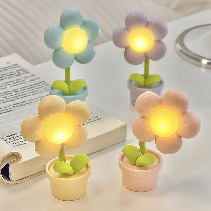 Söt Blomma Nattlampa för Barn – LED Bordslampa i Blomdesign för Barnrummet