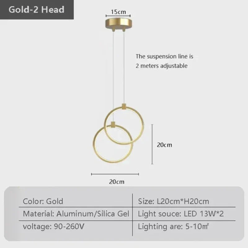 Elegant Dubbelring Pendellampa | DuoGlow