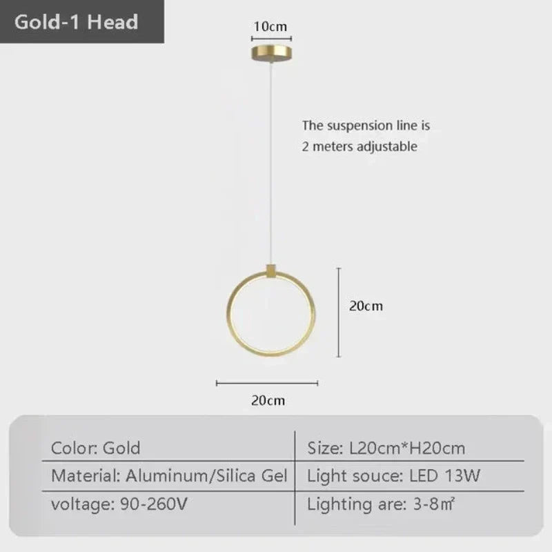 Elegant Dubbelring Pendellampa | DuoGlow