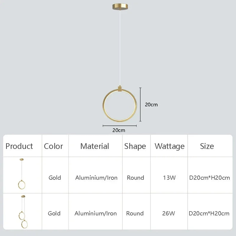 Elegant Dubbelring Pendellampa | DuoGlow
