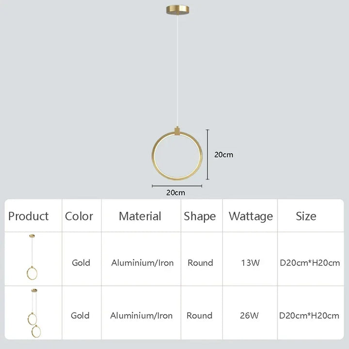 Elegant Dubbelring Pendellampa | DuoGlow