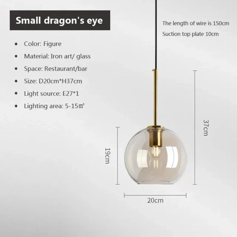 Nordisk hängande loftlampa i glas
