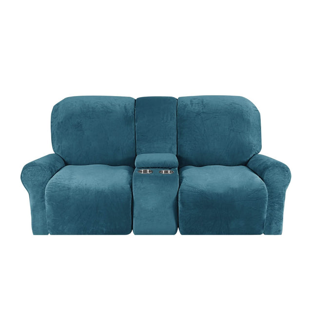 2-sits Recliner Sofföverdrag med Koppställare – Sammet Plush