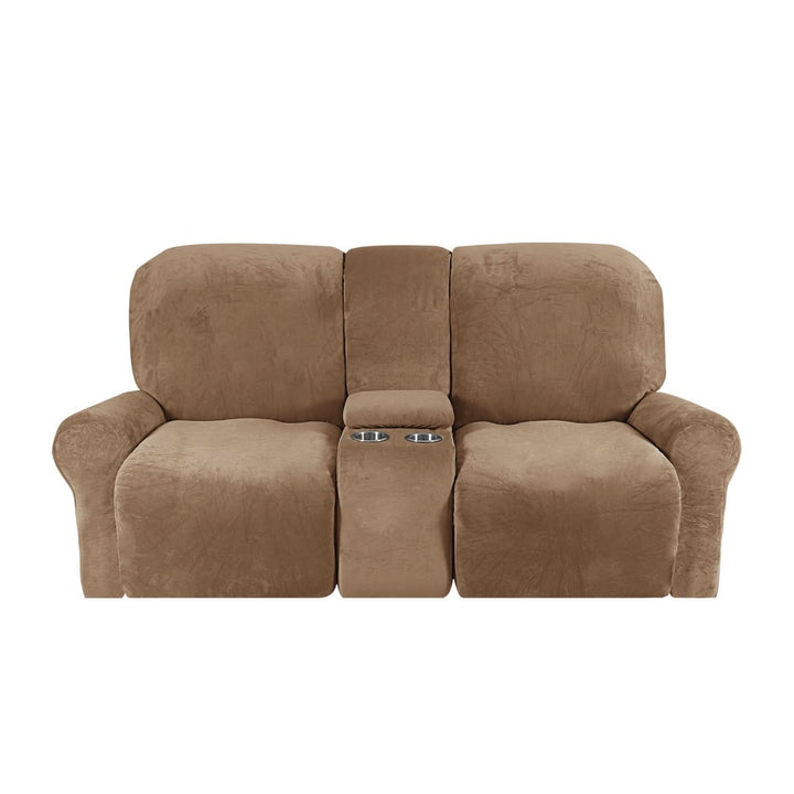 2-sits Recliner Sofföverdrag med Koppställare – Sammet Plush