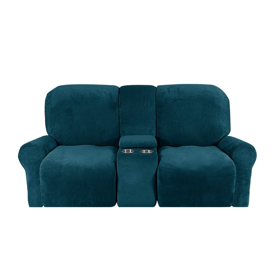 2-sits Recliner Sofföverdrag med Koppställare – Sammet Plush