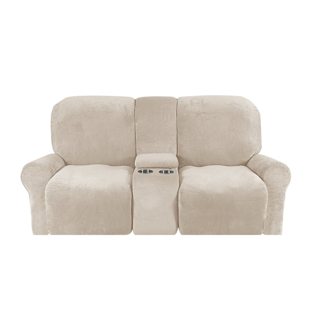 2-sits Recliner Sofföverdrag med Koppställare – Sammet Plush
