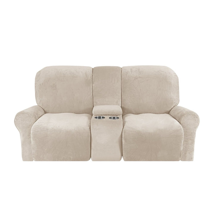 2-sits Recliner Sofföverdrag med Koppställare – Sammet Plush