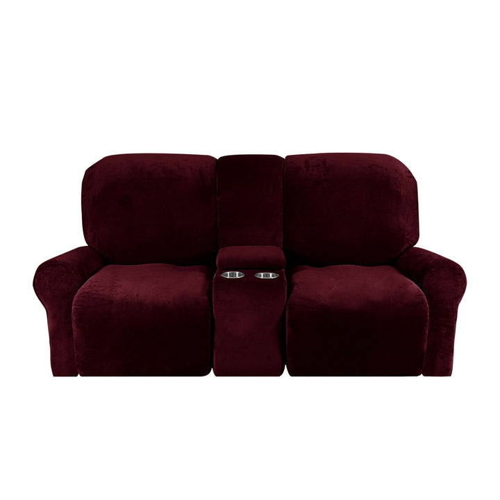 2-sits Recliner Sofföverdrag med Koppställare – Sammet Plush