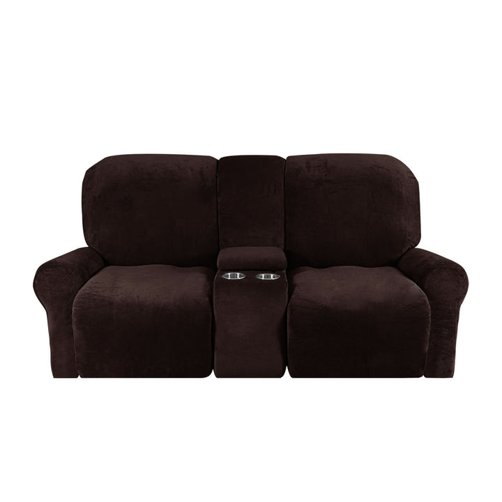 2-sits Recliner Sofföverdrag med Koppställare – Sammet Plush