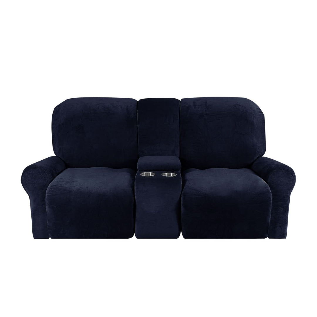 2-sits Recliner Sofföverdrag med Koppställare – Sammet Plush