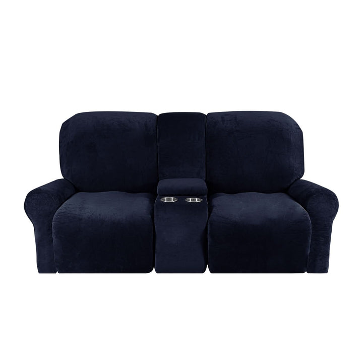 2-sits Recliner Sofföverdrag med Koppställare – Sammet Plush