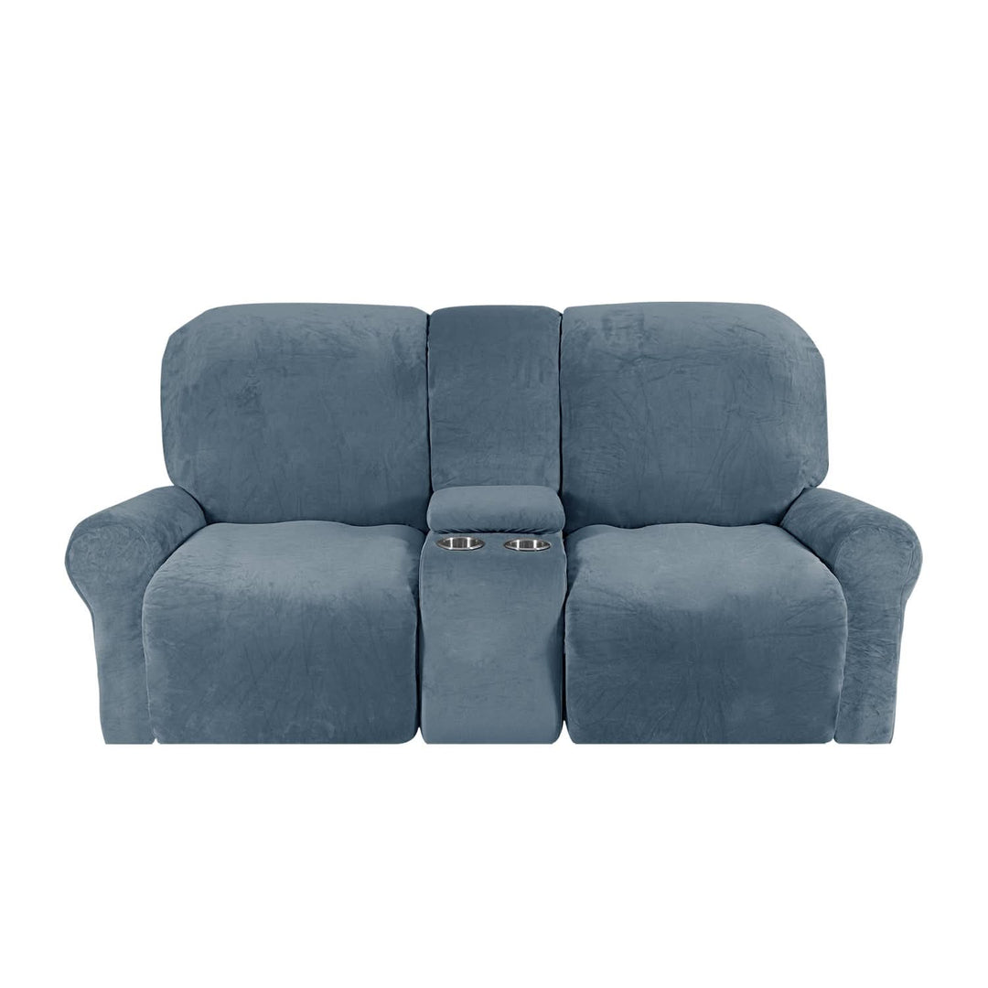 2-sits Recliner Sofföverdrag med Koppställare – Sammet Plush