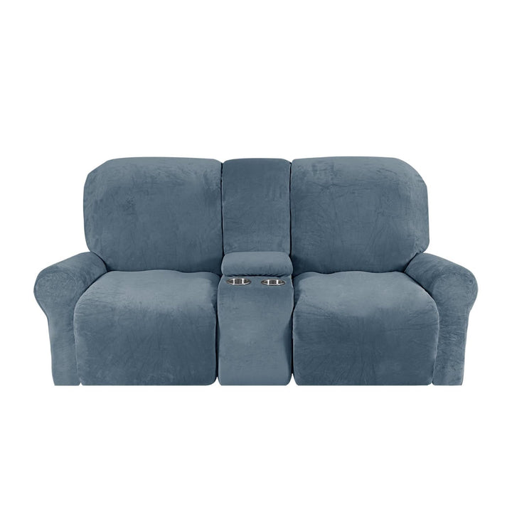 2-sits Recliner Sofföverdrag med Koppställare – Sammet Plush